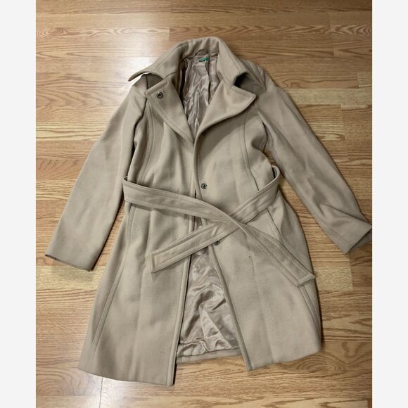 United Colors of Benetton Wool Winter Coat Lined Size 44 - Picture 1 of 3